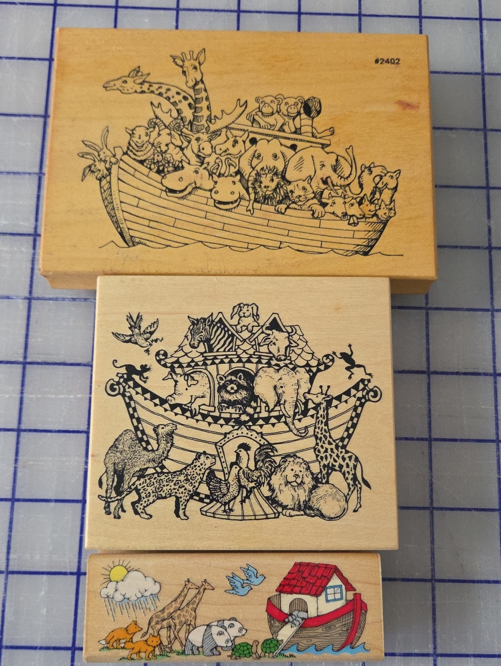 Wooden Animal Ark Mixed Media Art Stamps - Neutral Wood